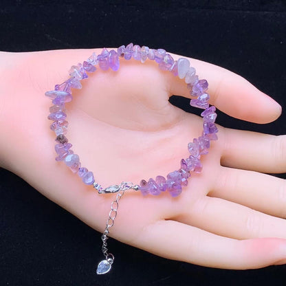 Purple garden quartz chip bracelet 1pc(SL835)