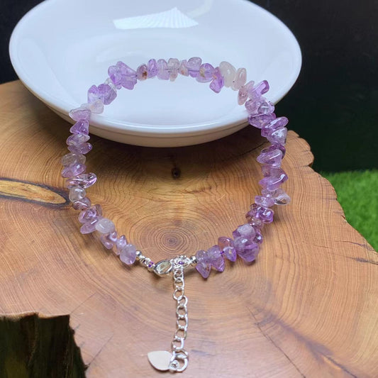 Purple garden quartz chip bracelet 1pc(SL835)