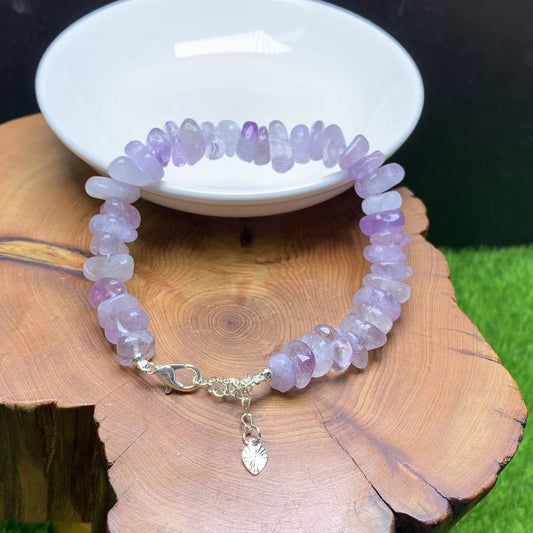 Lavender Amethyst chip bracelet 1pc(SL847)