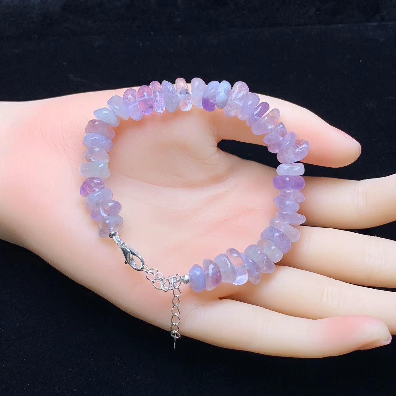 Lavender Amethyst chip bracelet 1pc(SL847)