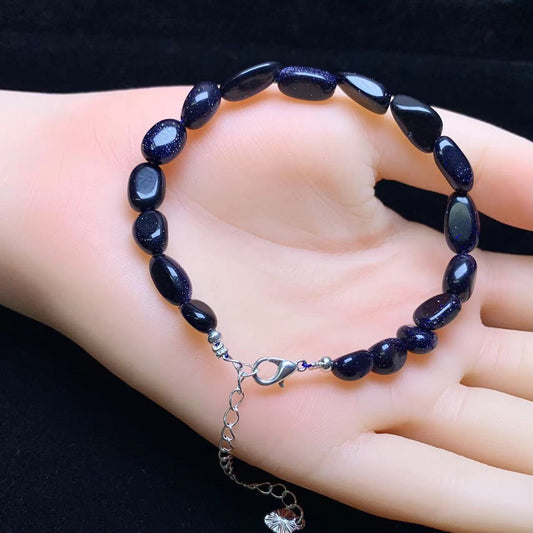 Blue sandstone freeform bracelet 1pc(SL848)
