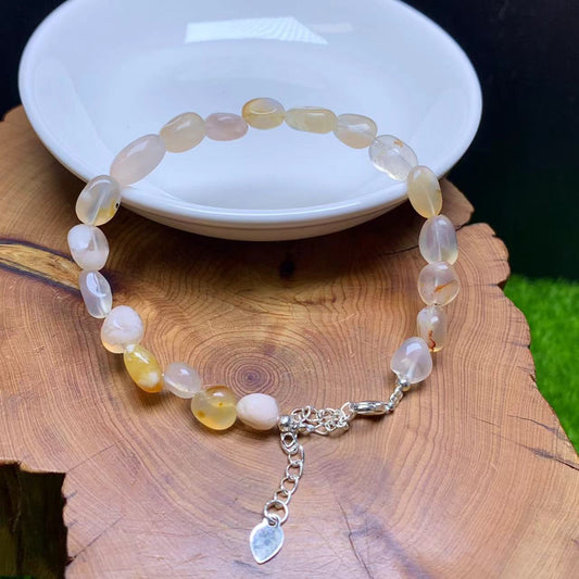 Flower agate freeform bracelet 1pc(SL844)