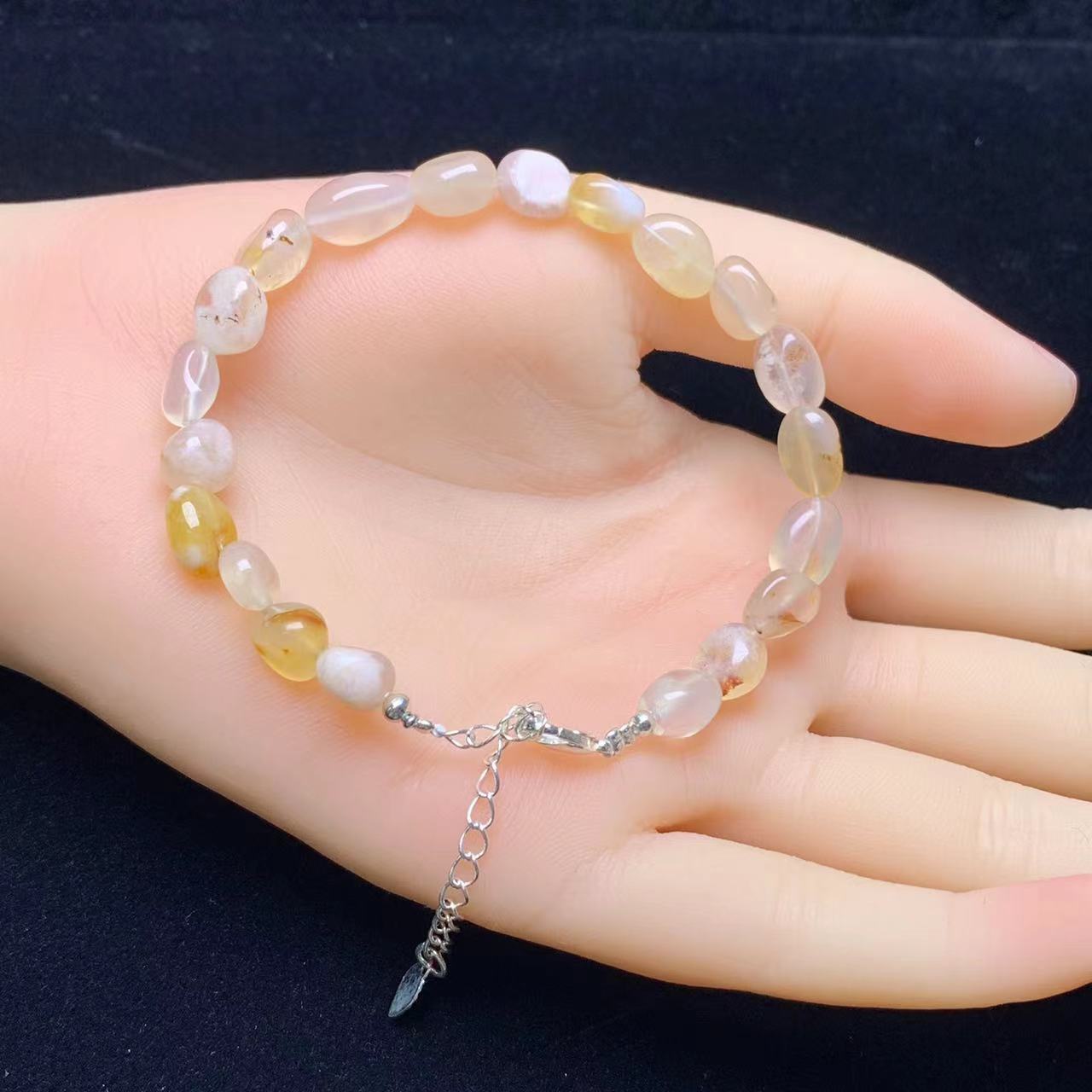 Flower agate freeform bracelet 1pc(SL844)