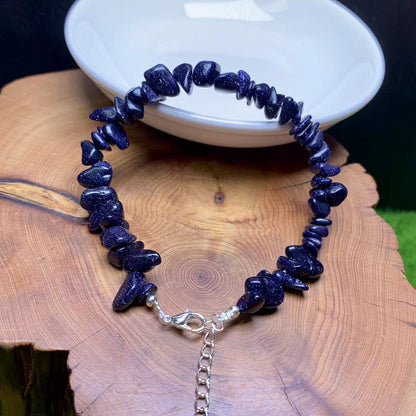 Blue sandstone chip  bracelet 1pc(SL836)