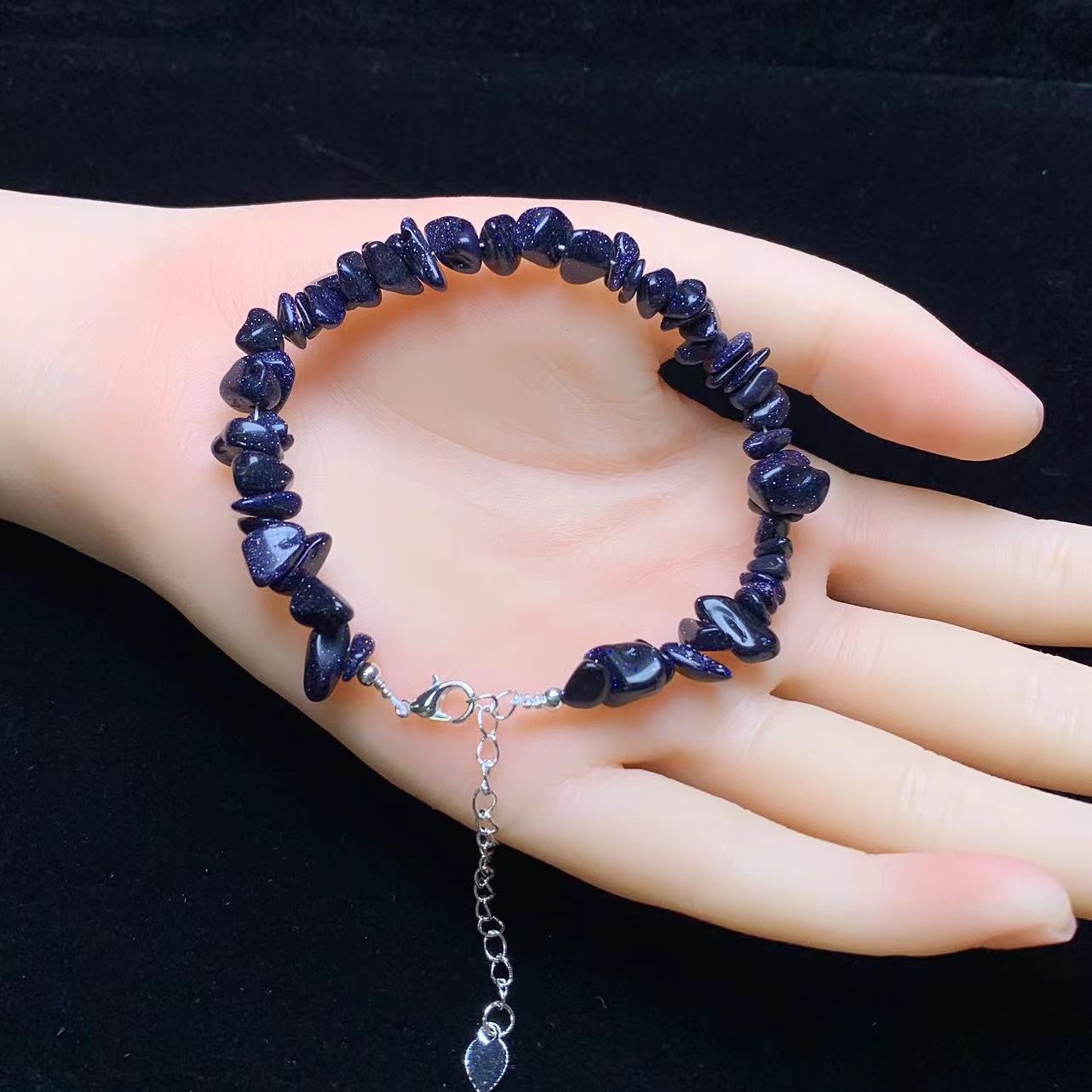 Blue sandstone chip  bracelet 1pc(SL836)