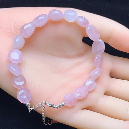 Madagascar Rose quartz freeform bracelet 1pc(SL838)