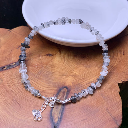 Black Rutile chip bracelet 1pc （SL868)