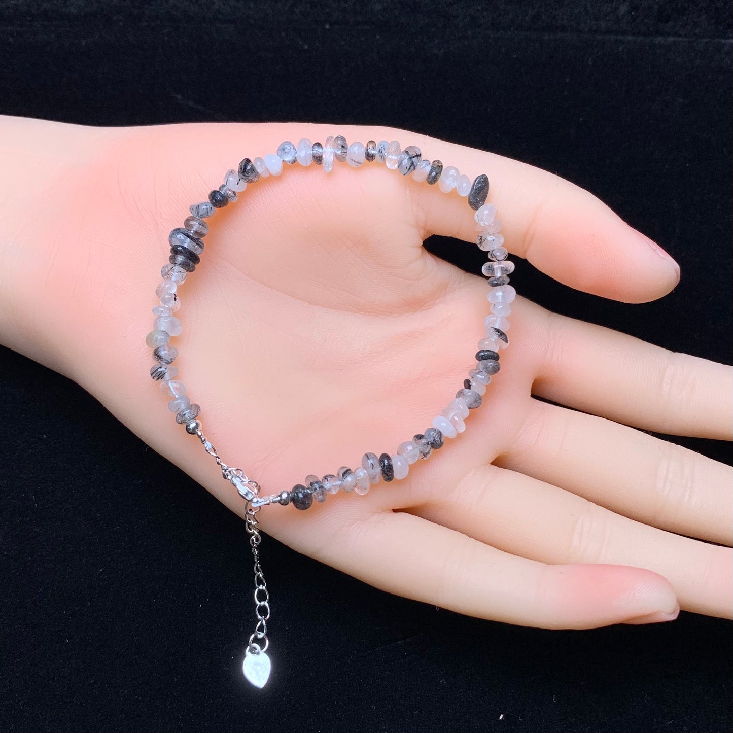 Black Rutile chip bracelet 1pc （SL868)