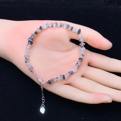 Black Rutile chip bracelet 1pc （SL868)