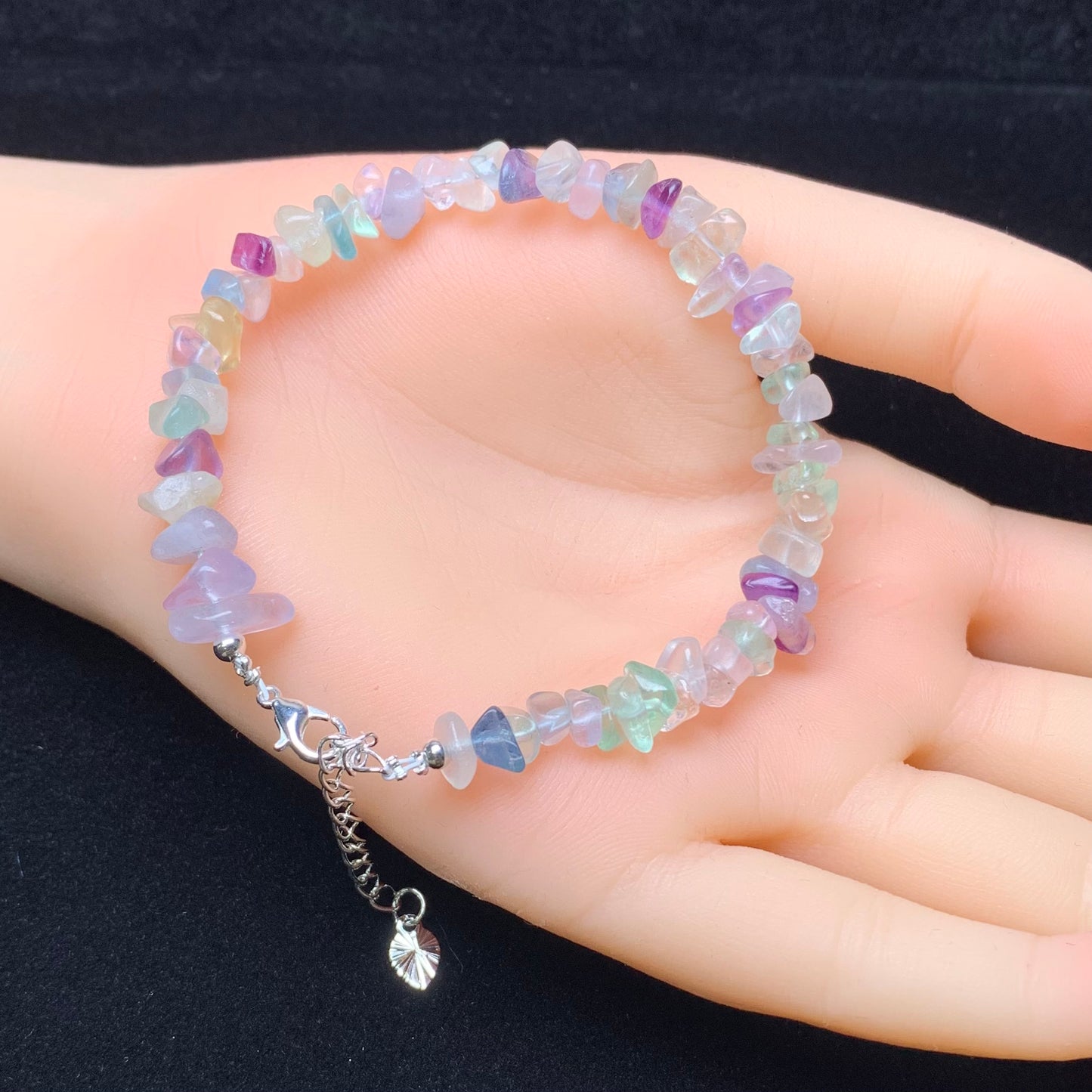 fluorite chip bracelet 2pc （SL869)