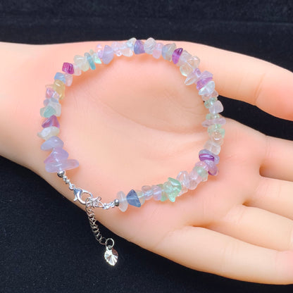 fluorite chip bracelet 2pc （SL869)