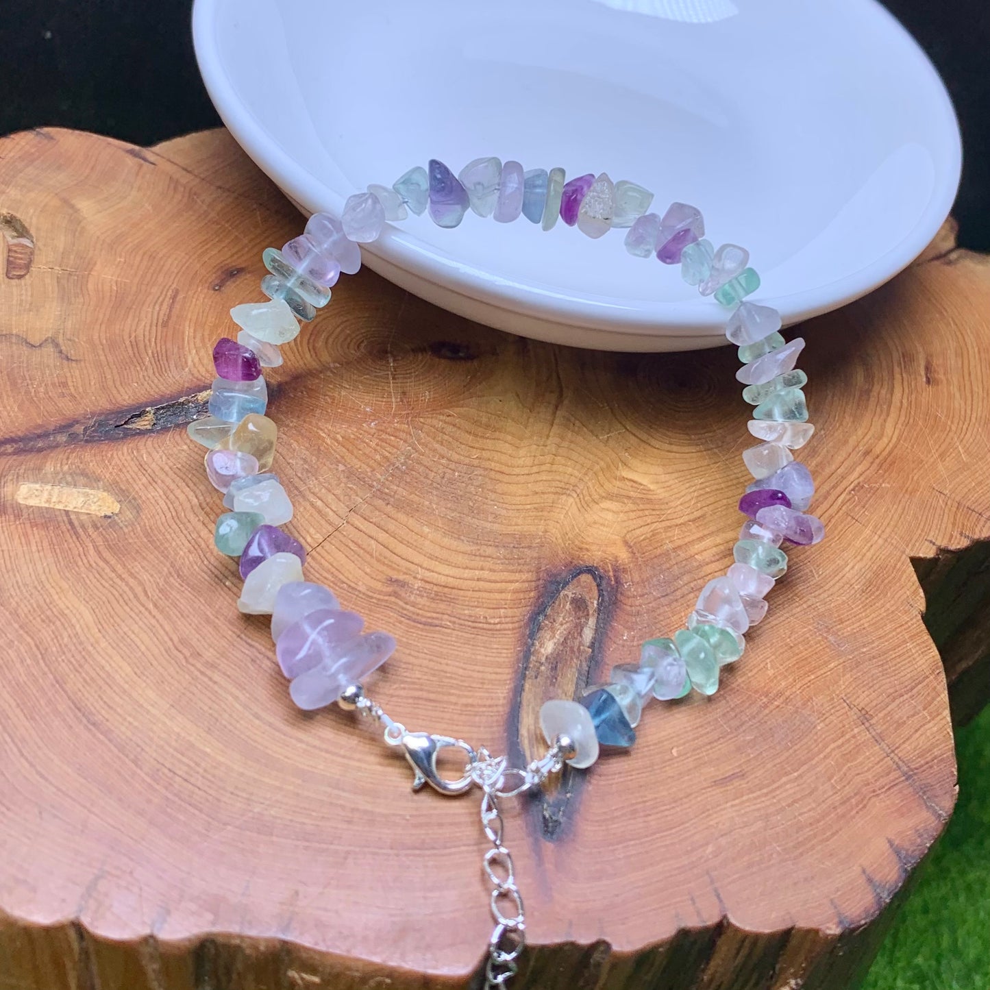fluorite chip bracelet 2pc （SL869)