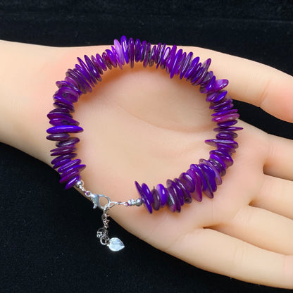 purple shell (dyed) chip bracelet 2pc (SL885)