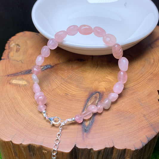 Rose Quartz freeform bracelet 1pc （SL874)