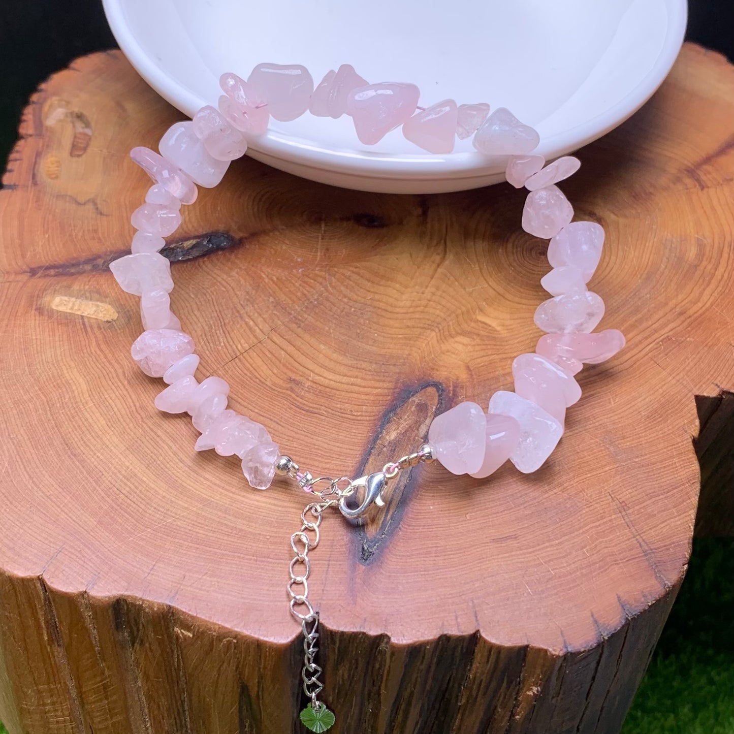 Rose quartz chip bracelet 2pcs(SL880)