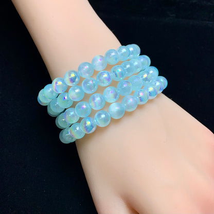 Aura blue Selenite(dyed) bracelet 8mm 1pc (SL950)