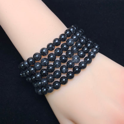 Full black rutile bracelet 6mm 1pc(SL948)