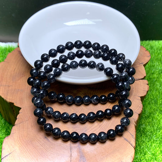 Full black rutile bracelet 6mm 1pc(SL948)