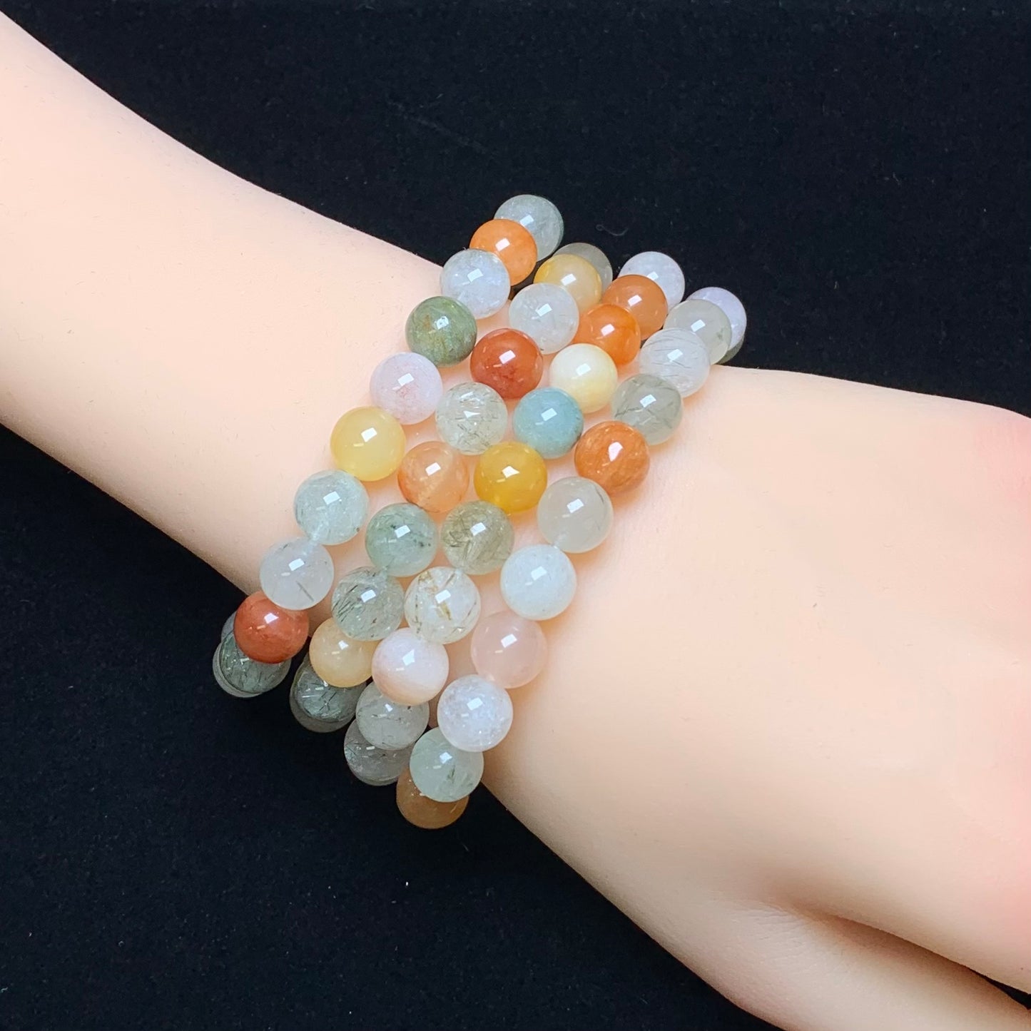 Rainbow rutile bracelet 8mm 1pc (SL956）