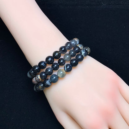 Black rutile symbiosis opal bracelet 8mm 1pc (SL959)