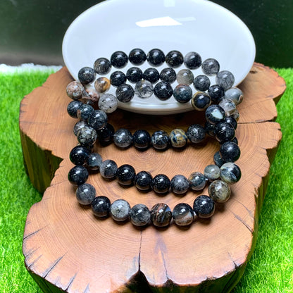 Black rutile symbiosis opal bracelet 8mm 1pc (SL959)