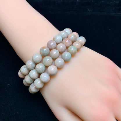Amazonite symbiosis pink sakura rain rhodonited bracelet 9mm 1pc (SL961）