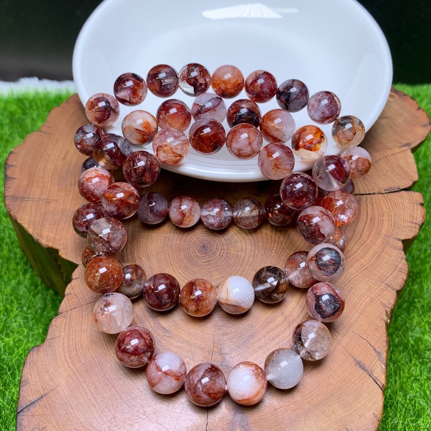 Pieon blood fire quartz 9mm bracelet 1pc (SL949)