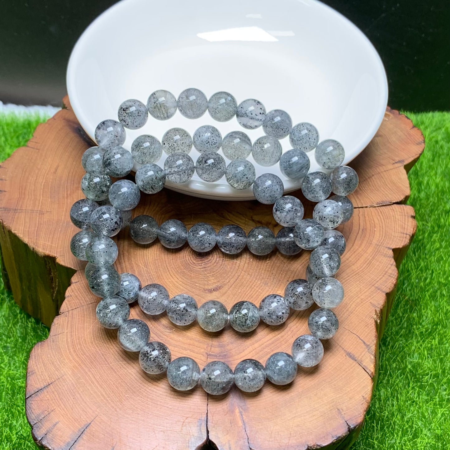 Black mica bracelet 8MM 1pc (SL944）