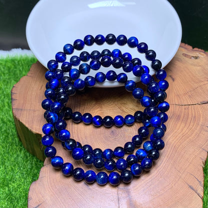 Navy blue tiger eye(dyed) bracelet 6mm 1pc(SL942）
