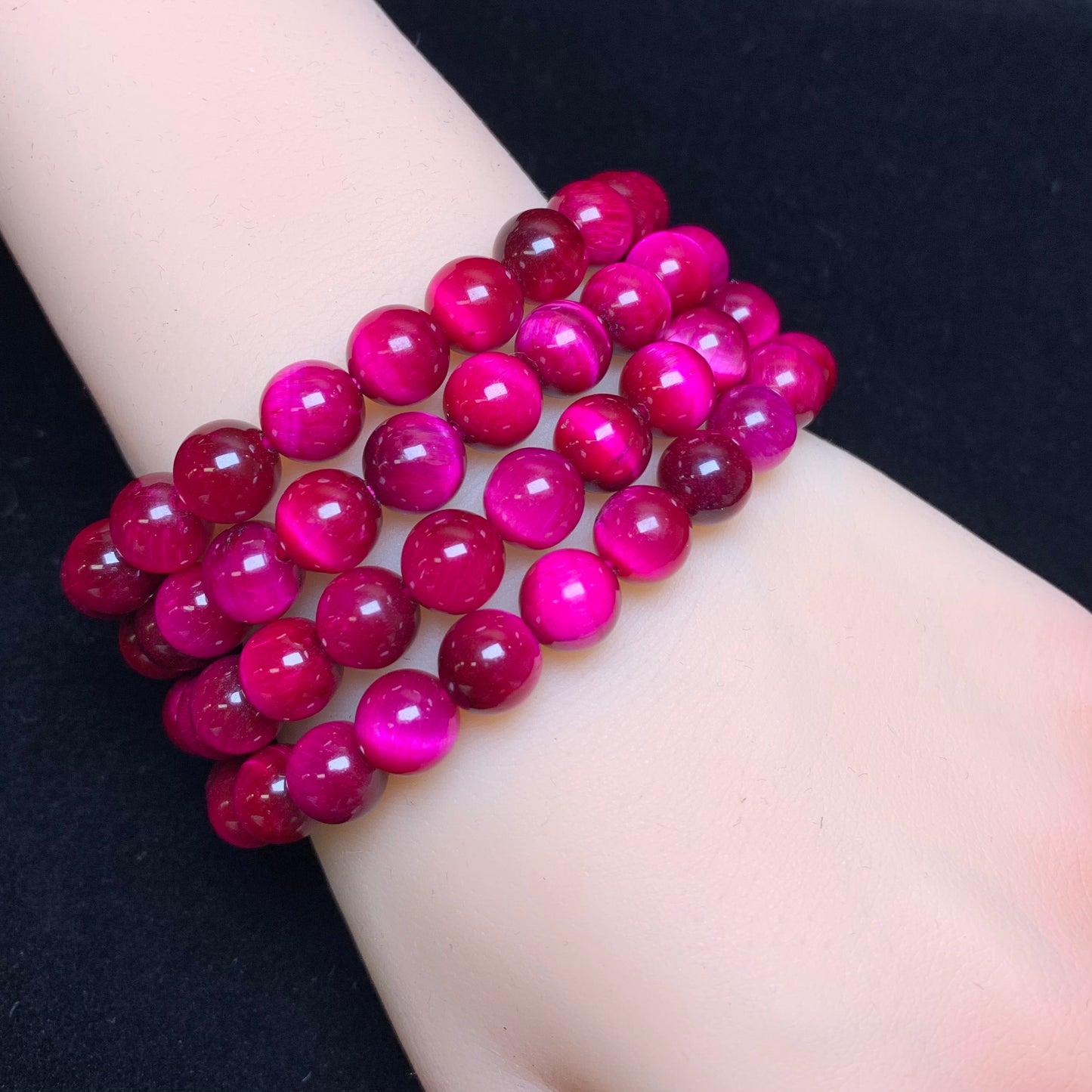 Pink rose tiger eye(dyed) bracelet 8mm 1pc (SL943）