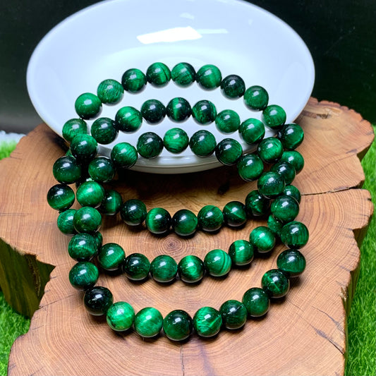 Green aurora tiger eye bracelet (dyed) 8mm 1pc (SL968)