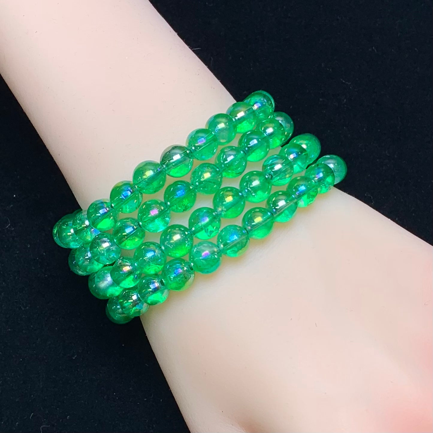 Aura green clear quartz bracelet 8mm 1pc(SL964)