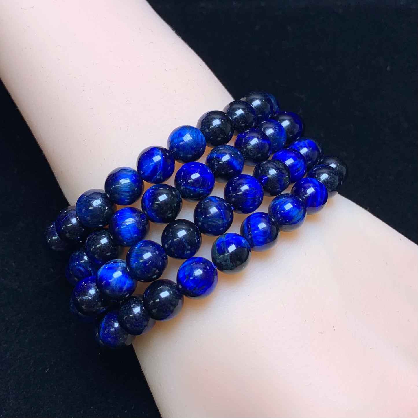 Navy blue tiger eye(dyed) bracelet 8mm 1pc(SL963）