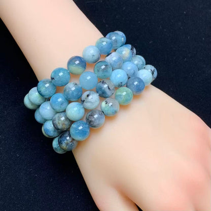 Devil aquamarine black tourmaline symbiosis bracelet 10mm 1pc (SL973）