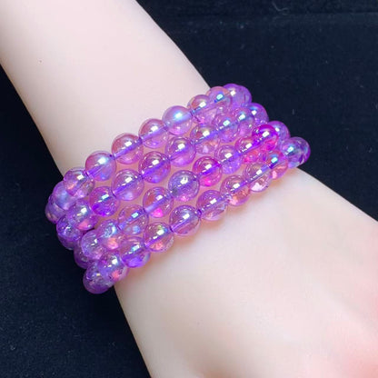 Aura rose pink clear quartz bracelet 8mm 1pc(SL970)