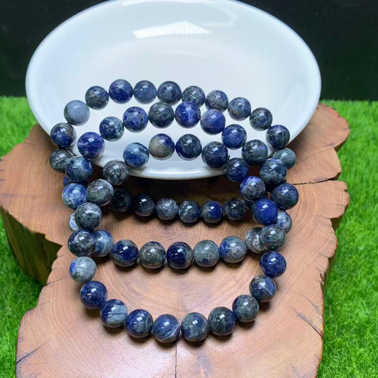 Sodalite symbiosis larvakite bracelet(UV effect)8mm 1pc (SL980)