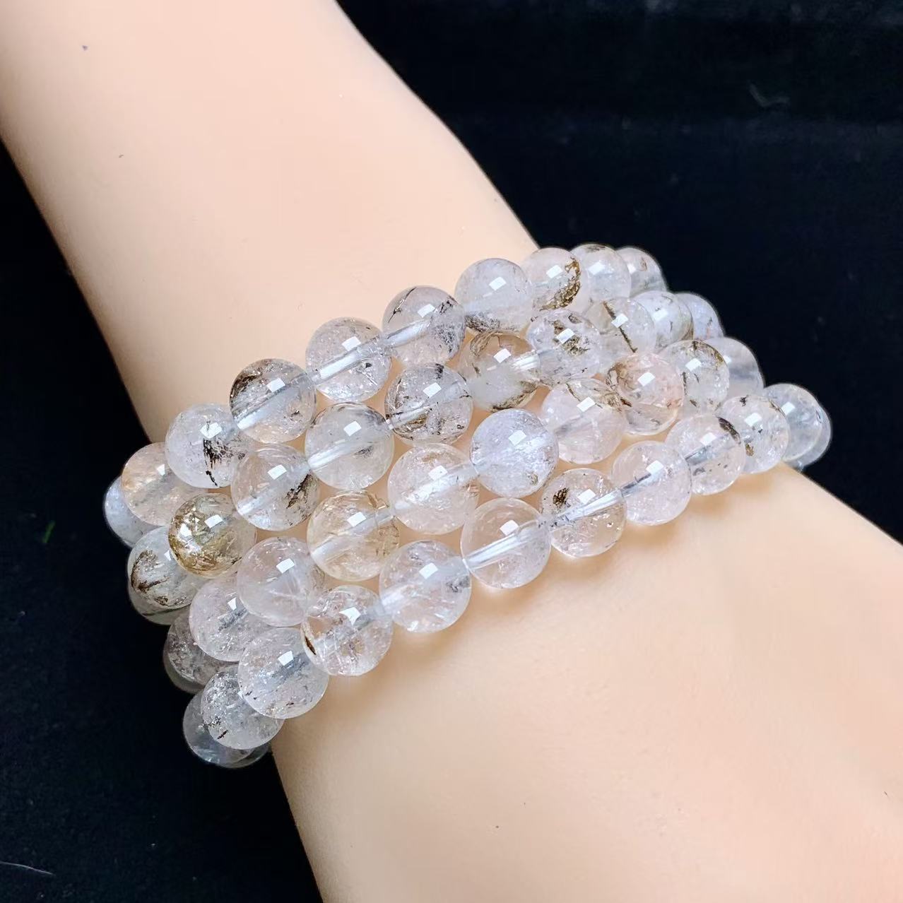 Clear quartz symbiosis Herkimer Diamond bracelet 8mm 1pc (SL978)
