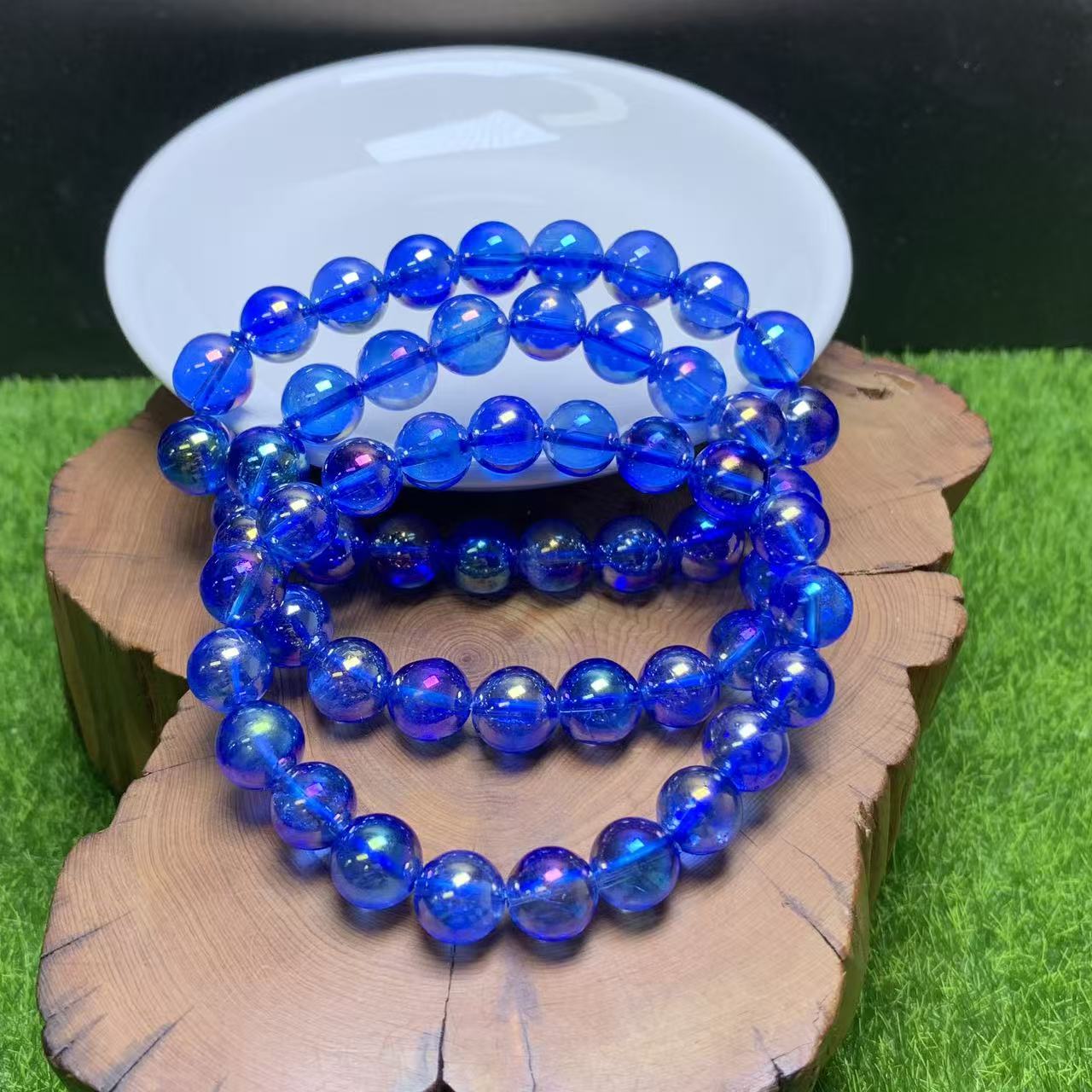 Aura blue clear quartz bracelet 10mm 1pc(SL977)