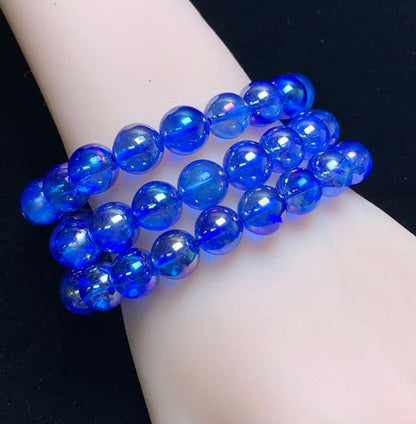 Aura blue clear quartz bracelet 10mm 1pc(SL977)