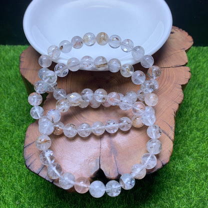 Clear quartz Symbiosis Herkimer bracelet 8mm (SL985）
