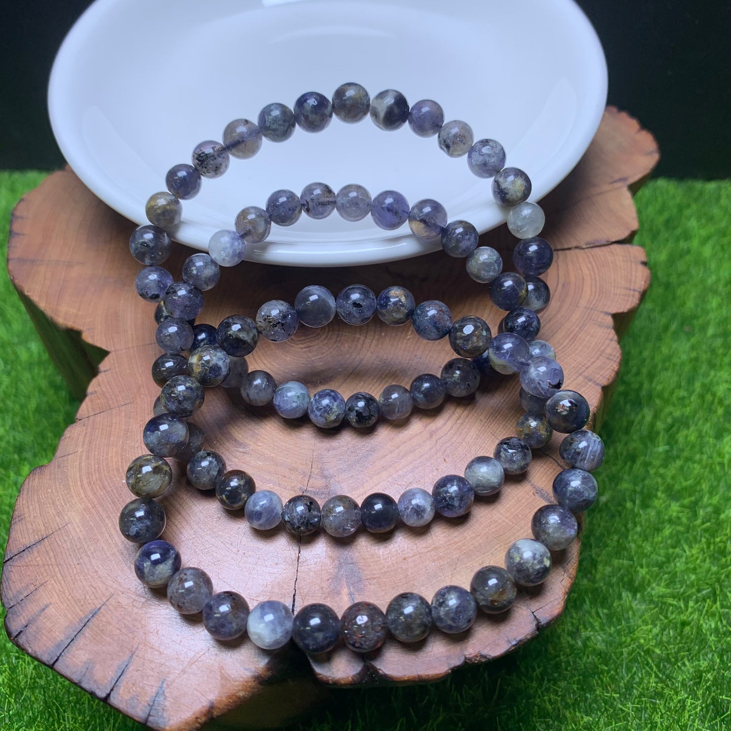 Flower iolite bracelet 6mm (SL996)