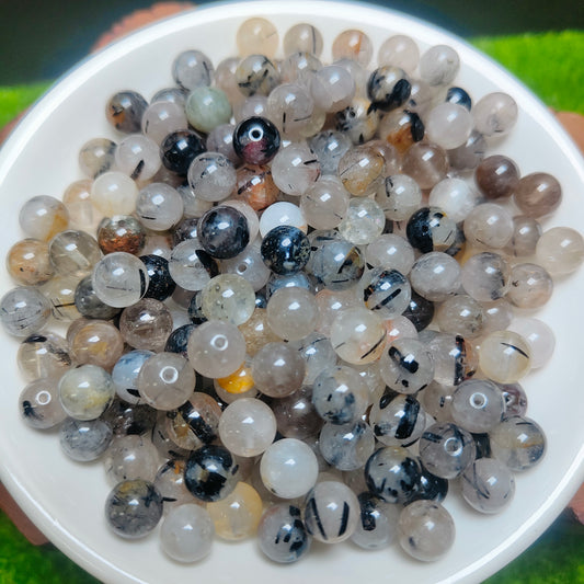 Black rutile bead 132pcs_ 1 bowl 8mm(NAT2)