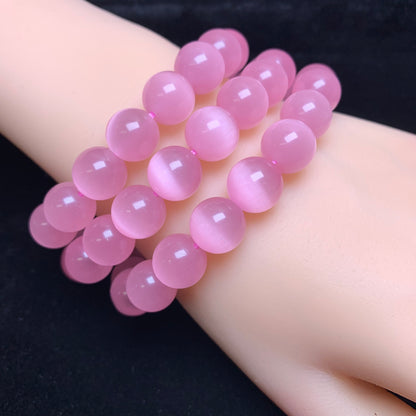 Pink Cat Eye(man-made) bracelet 12mm  1pc (SL1007)