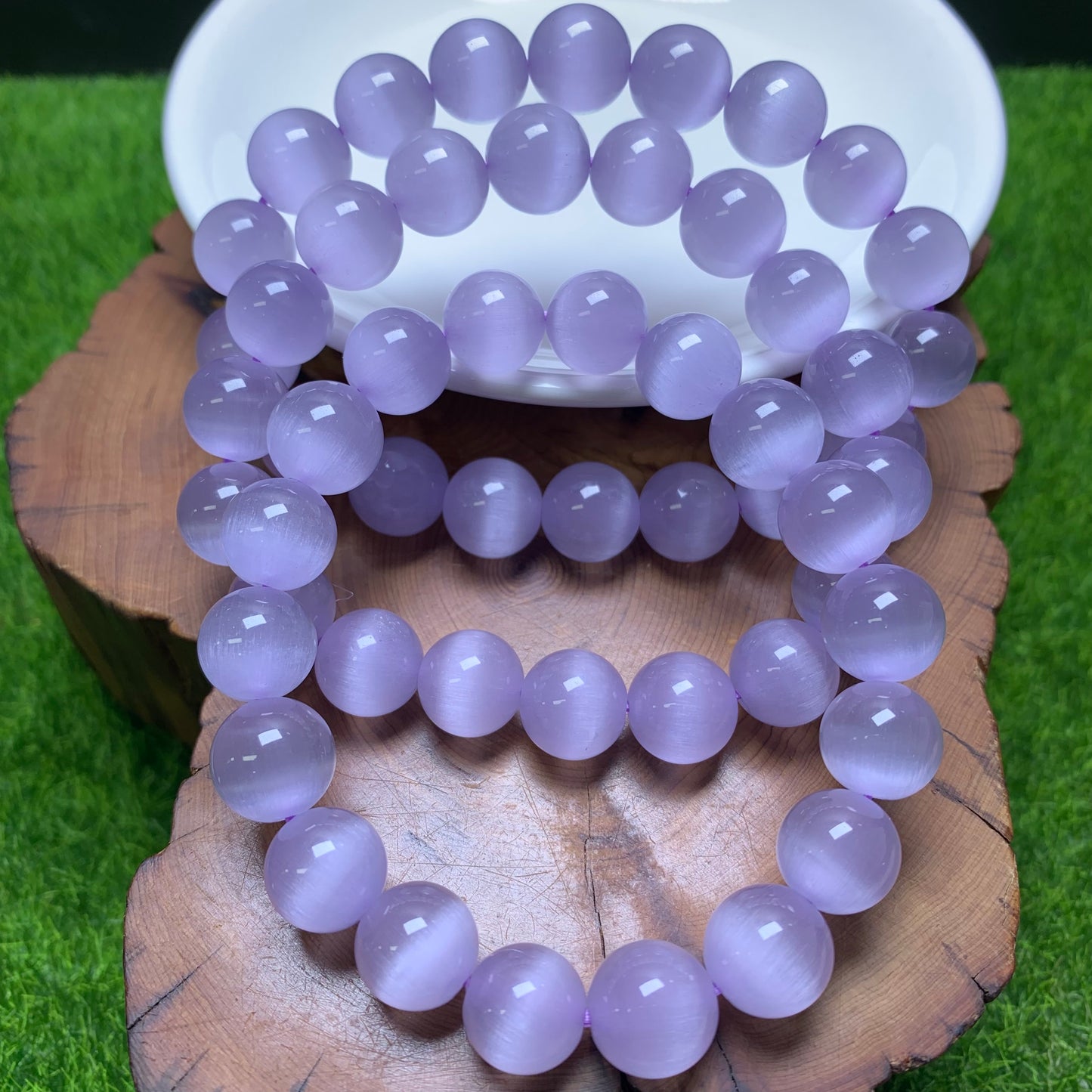 violet Purple Cat Eye(man-made) braceelt 12mm 1pc  (SL1006)