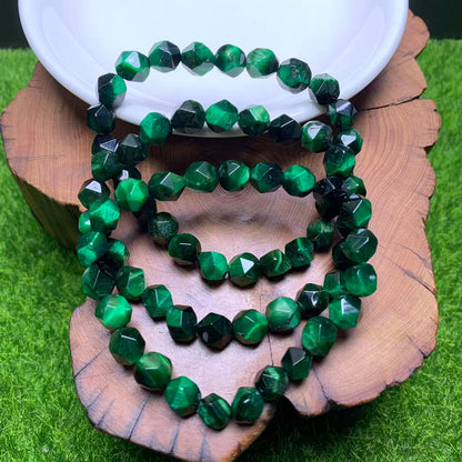 Grüner Aurora-Tigerauge (gefärbt) Facettenarmband 8mm 1 Stk (SL1022)