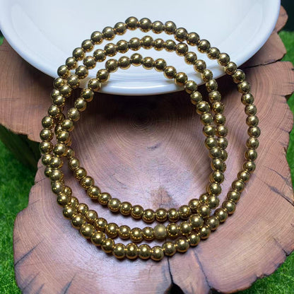 Gold Hämatit 3 Kreise Armband 4mm 1 Stk. (SL1018)