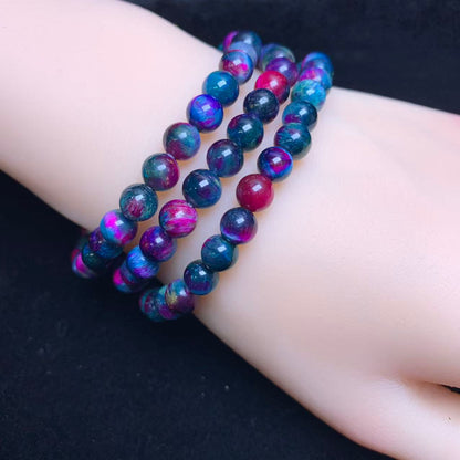 Blau Rose Tigerauge (gefärbt) Armband 6mm 1 Stk (SL1025)