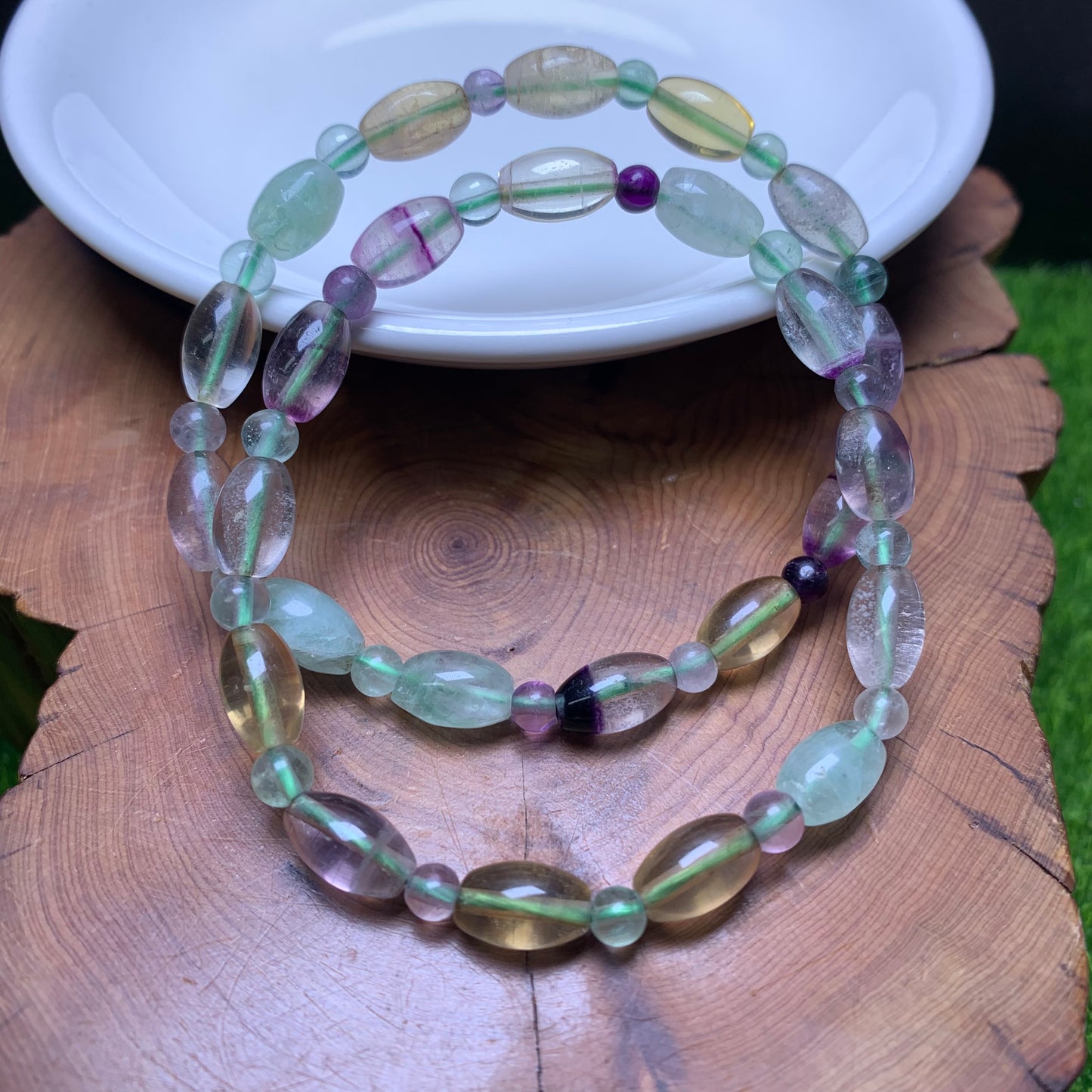 Fluorit-Reiskorn-Armband 10*6mm 1 Stk. (SL1026)