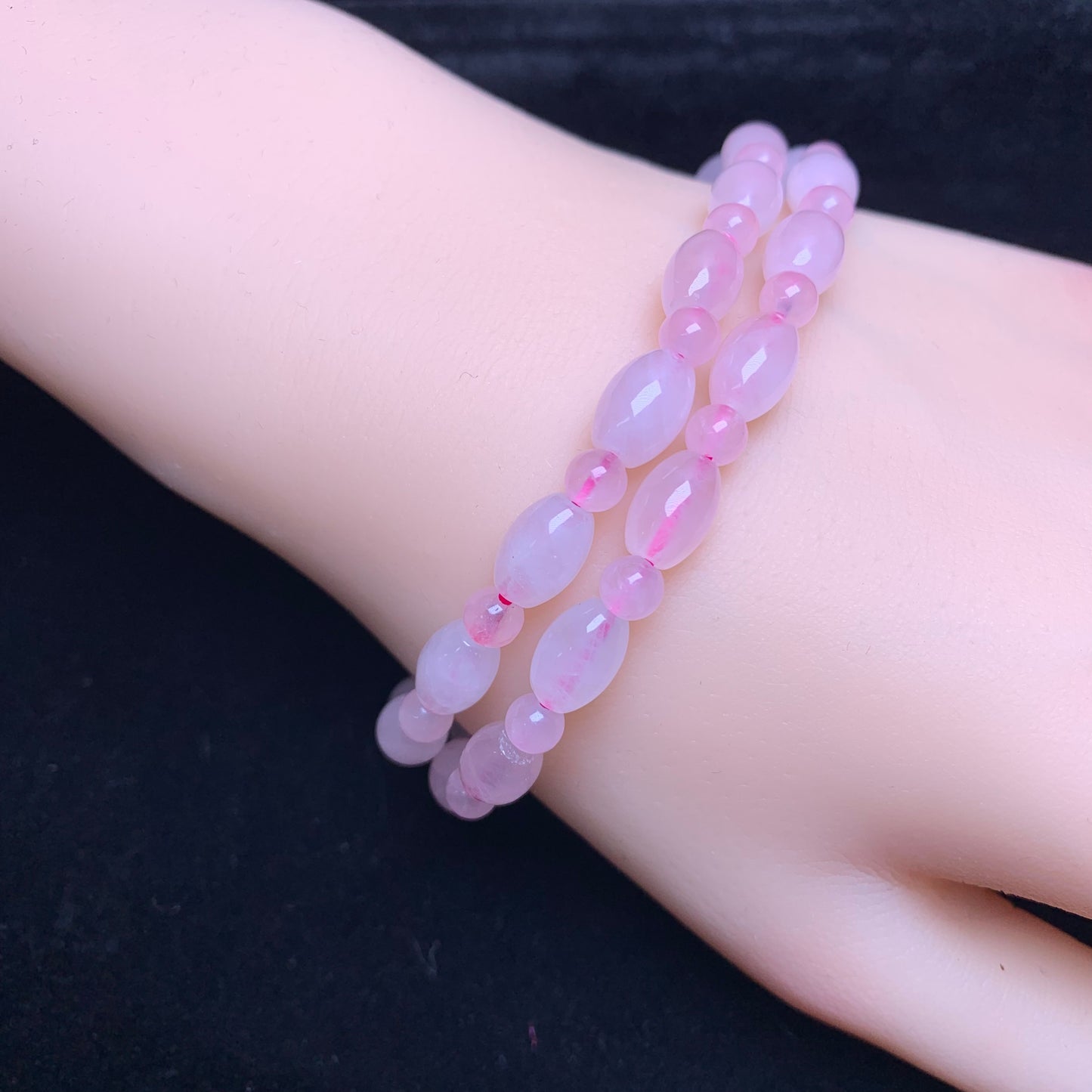 Rosenquarz-Reiskorn-Armband 9*6mm 1 Stk. (SL1027)