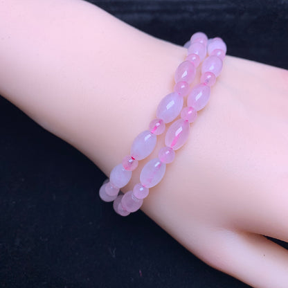 Rosenquarz-Reiskorn-Armband 9*6mm 1 Stk. (SL1027)